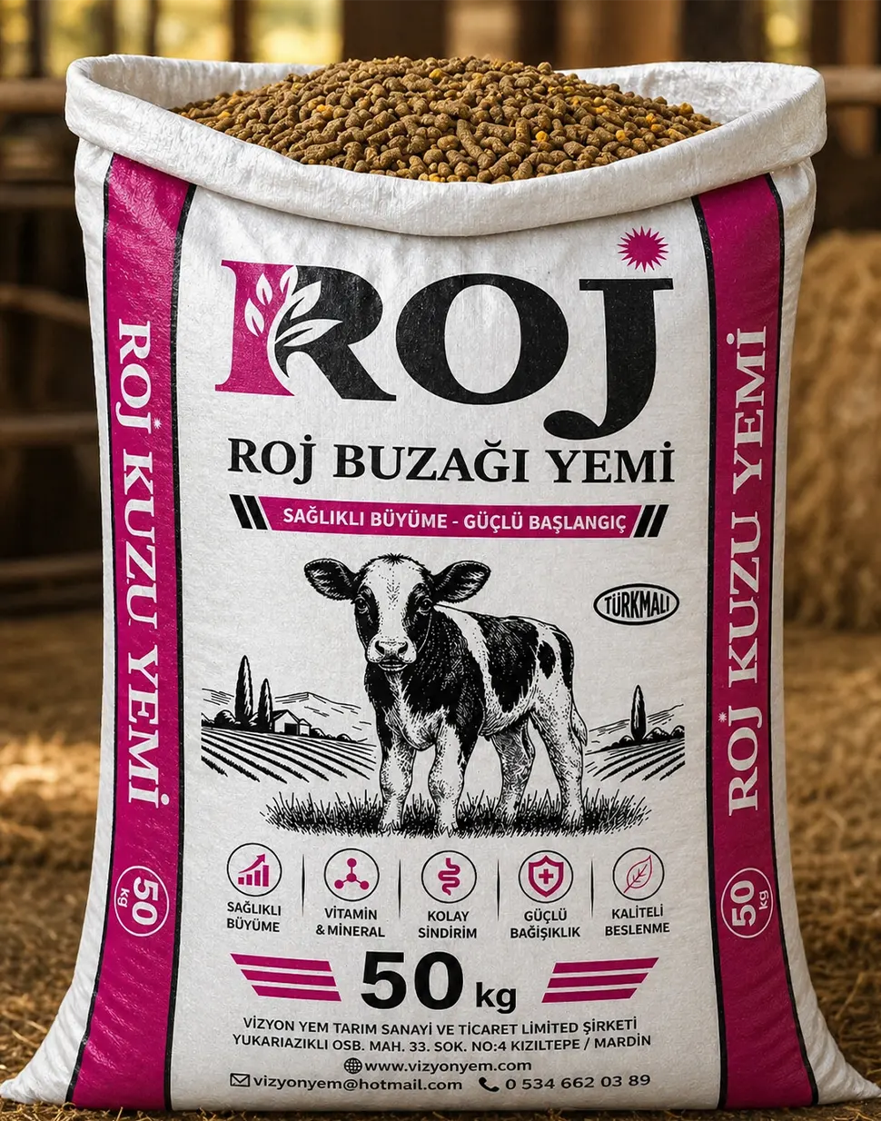 Roj Büyüme 50 kapak roj buzağı yemi kaliteli buzağı yemi